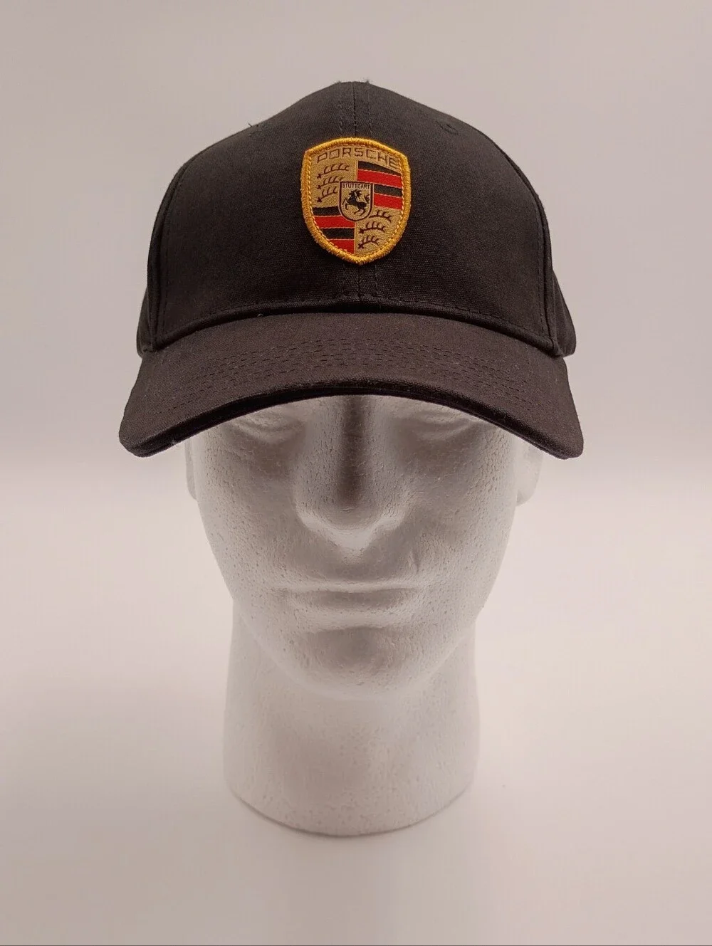 Porsche Black Baseball Cap Stuttgart Embroidered Crest Official Logo Hat Unisex
